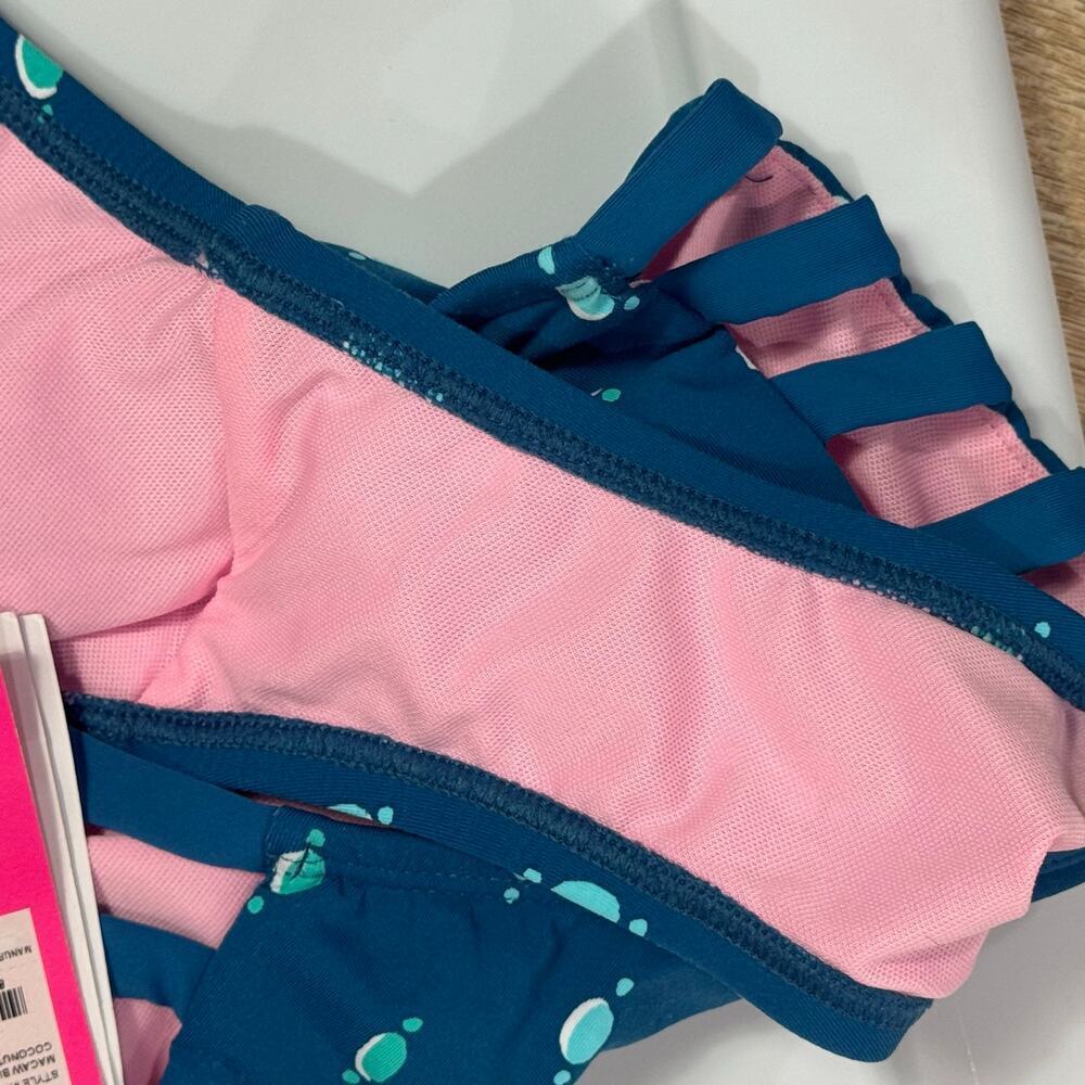 Lilly Pulitzer Rumy High Waisted Bikini Bottom Macaw Blue Coconut Row Size 8 NWT - Picture 10 of 11
